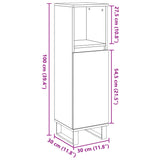 Armoire de salle de bain vieux bois 30x30x100cm bois ingénierie