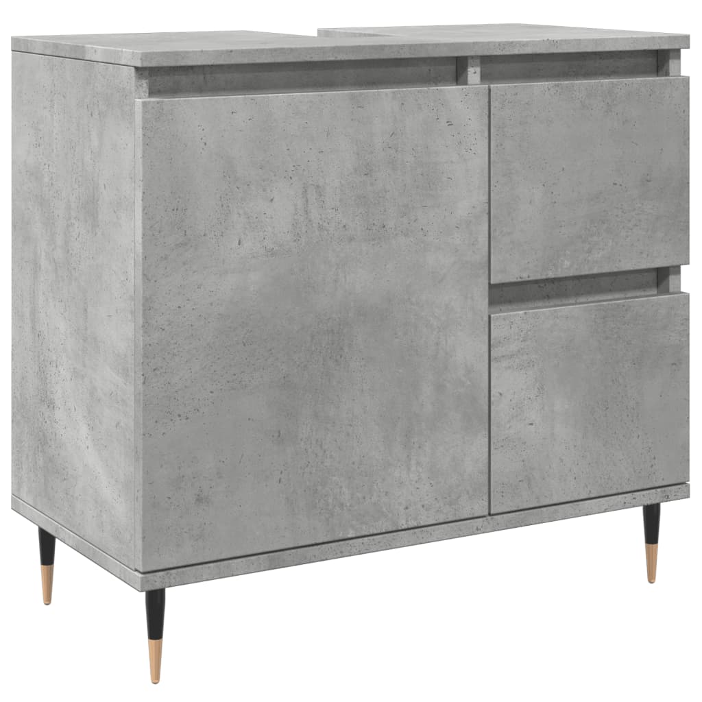 Armoire de salle de bain gris béton 65x33x60 cm