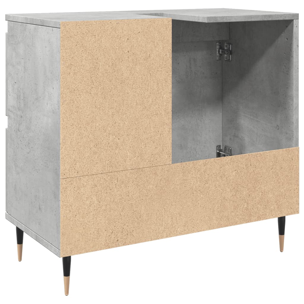 Armoire de salle de bain gris béton 65x33x60 cm