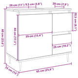 Armoire de salle de bain gris béton 65x33x60 cm