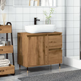 Armoire de salle de bain chêne artisanal bois d'ingénierie