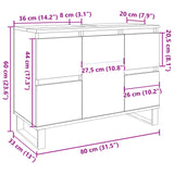 Armoire de salle de bain vieux bois 80x33x60 cm bois ingénierie