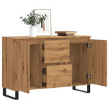 Buffet chêne artisanal 104x35x70 cm bois d'ingénierie