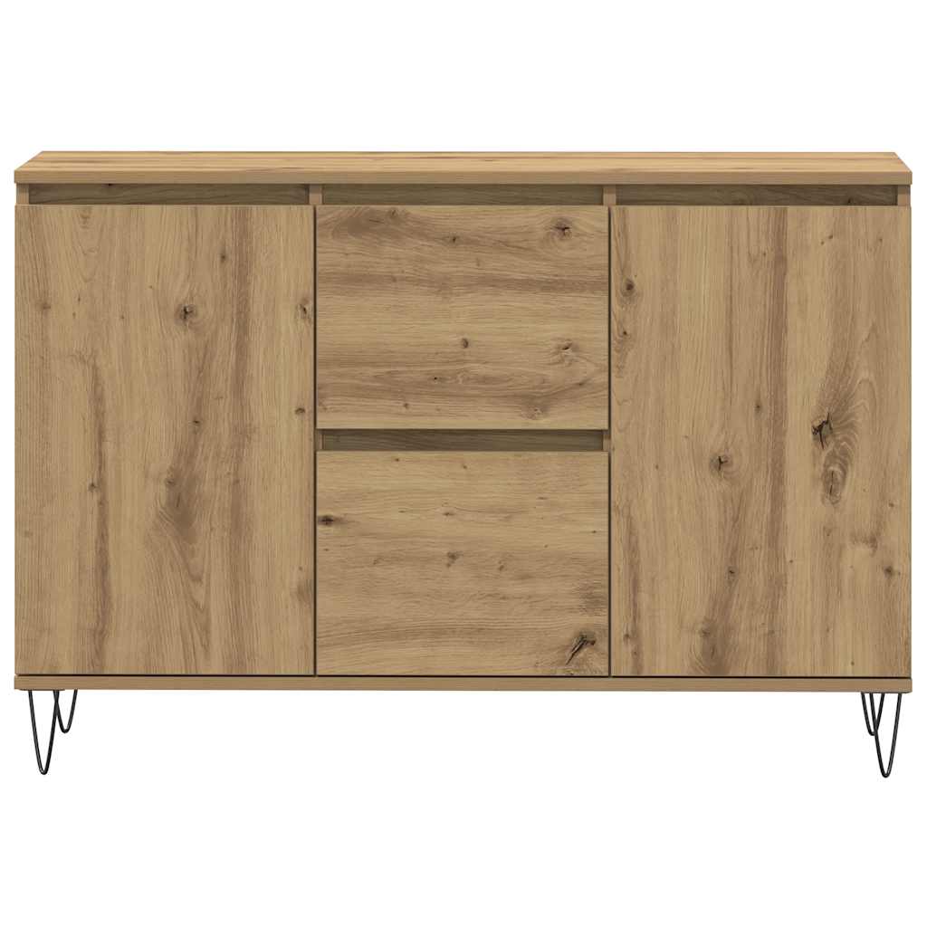 Buffet chêne artisanal 104x35x70 cm bois d'ingénierie