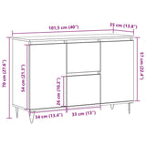 Buffet chêne artisanal 104x35x70 cm bois d'ingénierie