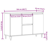 Buffet vieux bois 104x35x70 cm bois d’ingénierie