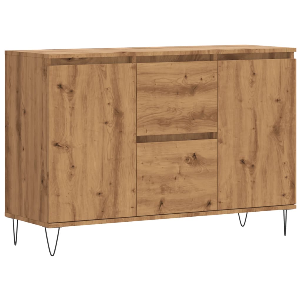 Handgefertigtes Sideboard aus Eichenholz, 104 x 35 x 70 cm, Holzwerkstoff