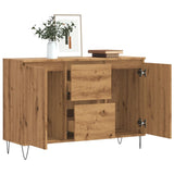 Handgefertigtes Sideboard aus Eichenholz, 104 x 35 x 70 cm, Holzwerkstoff