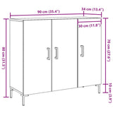 Altholz-Sideboard 90x34x80 cm, Holzwerkstoff