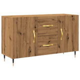 Buffet chêne artisanal 100x36x60 cm bois d'ingénierie