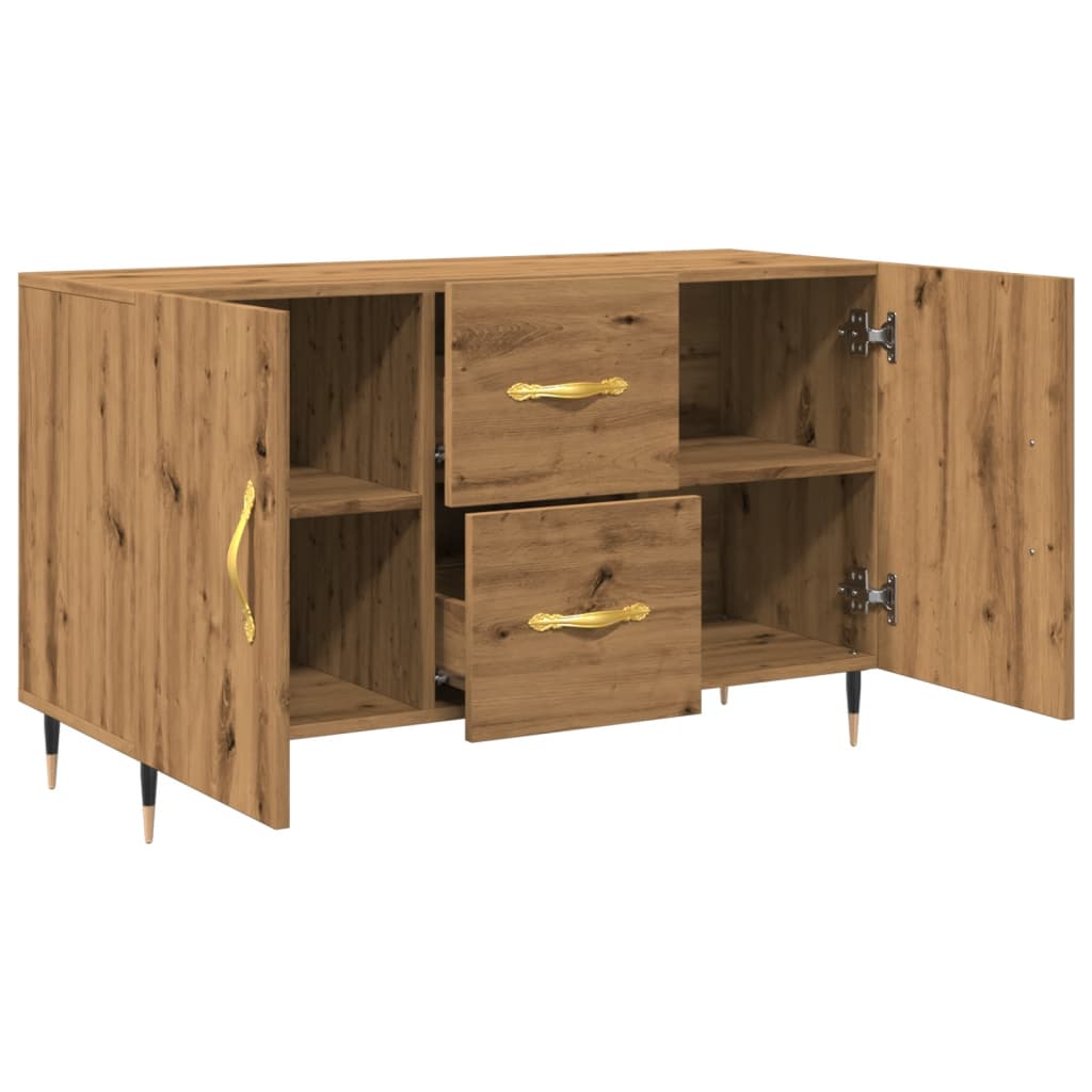 Buffet chêne artisanal 100x36x60 cm bois d'ingénierie