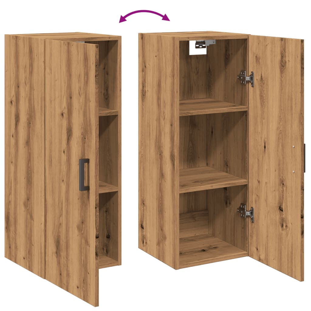 Handgefertigter Wandschrank aus Eichenholz, 34,5 x 34 x 90 cm, Holzwerkstoff