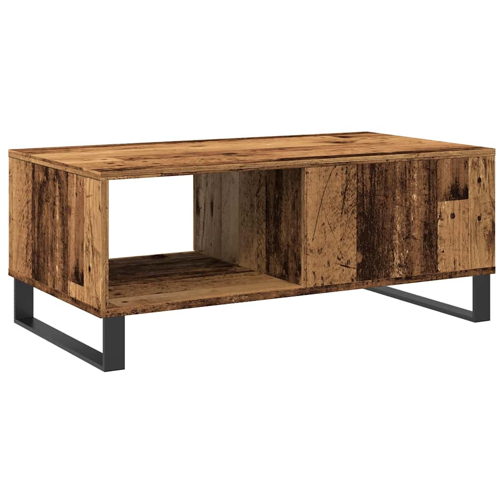 Table basse vieux bois 90x50x36,5 cm bois d'ingénierie