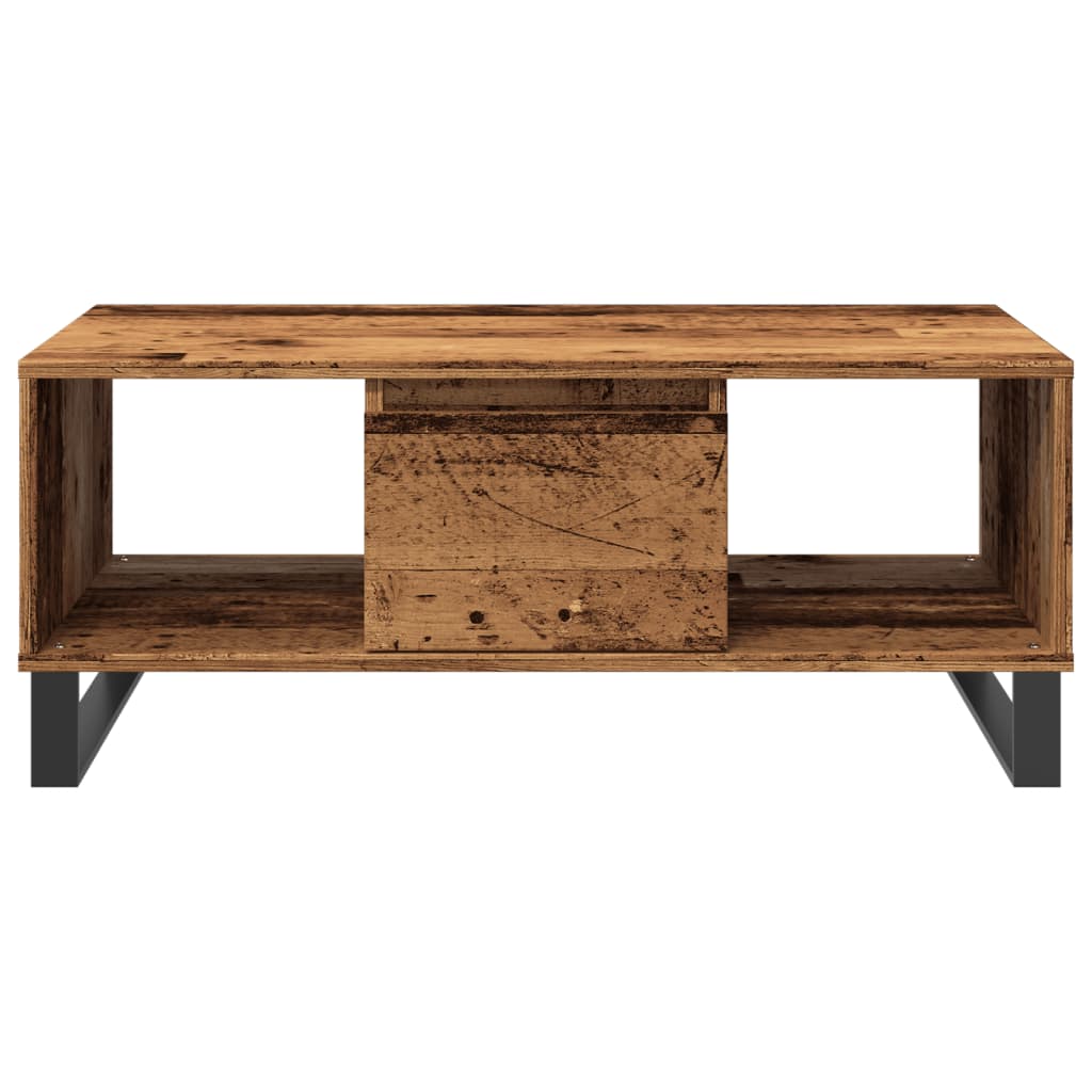 Table basse vieux bois 90x50x36,5 cm bois d'ingénierie