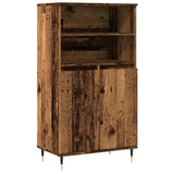 Buffet haut vieux bois 60x36x110 cm bois d'ingénierie