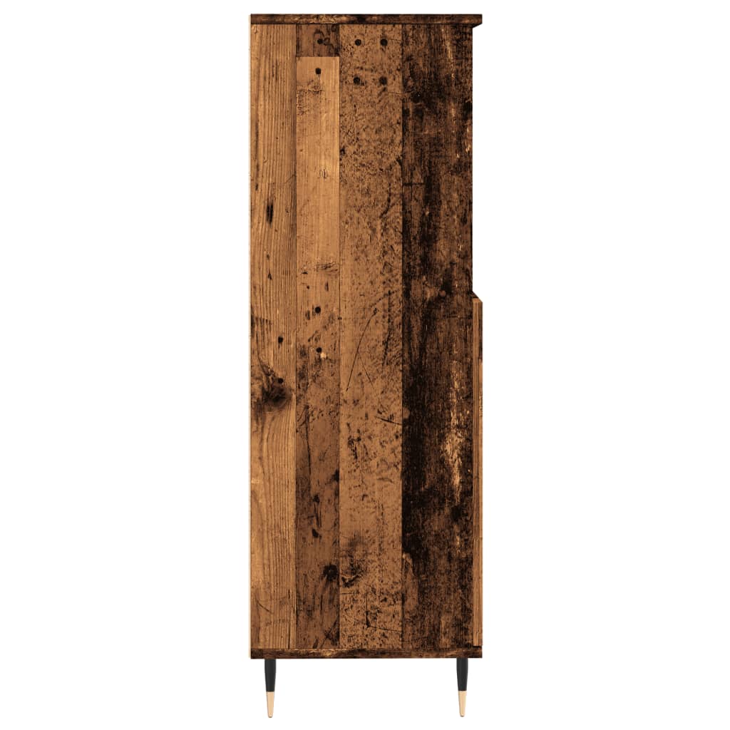 Buffet haut vieux bois 60x36x110 cm bois d'ingénierie