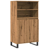 Buffet haut chêne artisanal 60x36x110 cm bois d'ingénierie