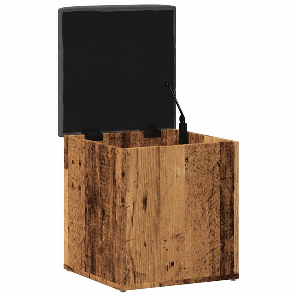 Banc de rangement vieux bois 42x42x45 cm bois d'ingénierie