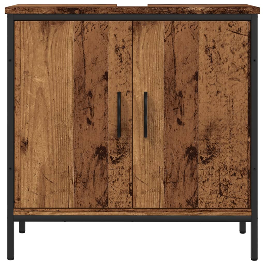 Armoire lavabo vieux bois 60x30x60 cm bois d'ingénierie