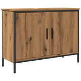 Handgefertigter Waschbeckenschrank aus Eichenholz, 80 x 30 x 60 cm, Holzwerkstoff