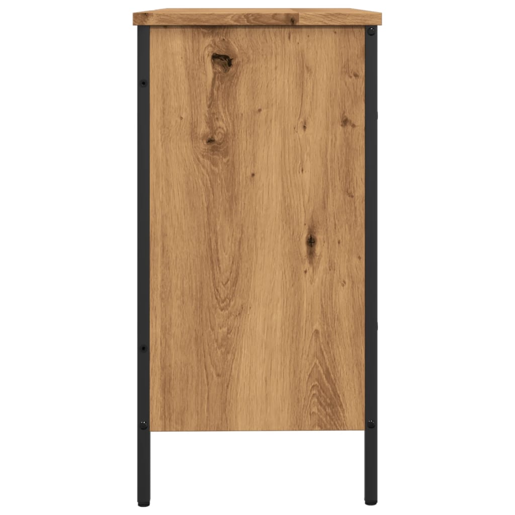 Handgefertigter Waschbeckenschrank aus Eichenholz, 80 x 30 x 60 cm, Holzwerkstoff