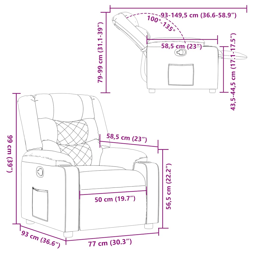 Fauteuil inclinable Vert foncé Tissu