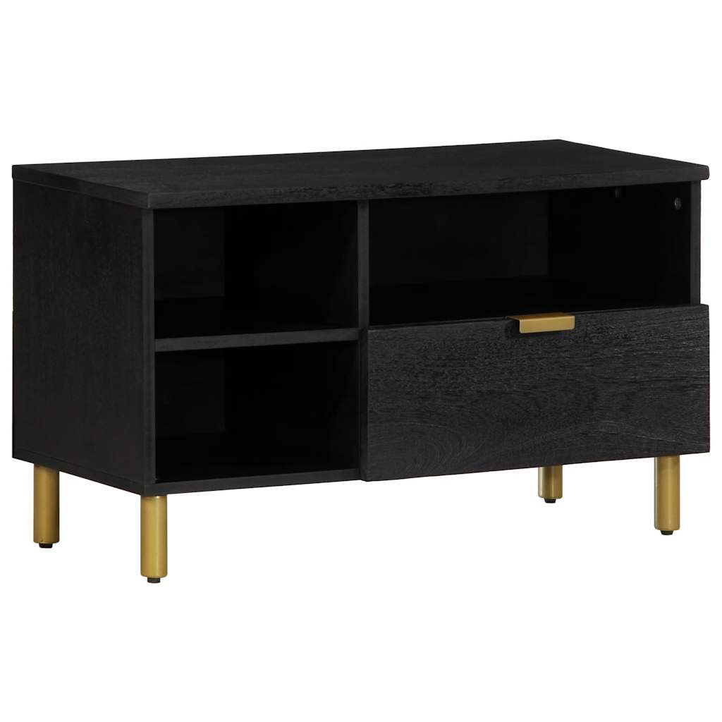 Black TV cabinet 80x33x46 cm engineered wood