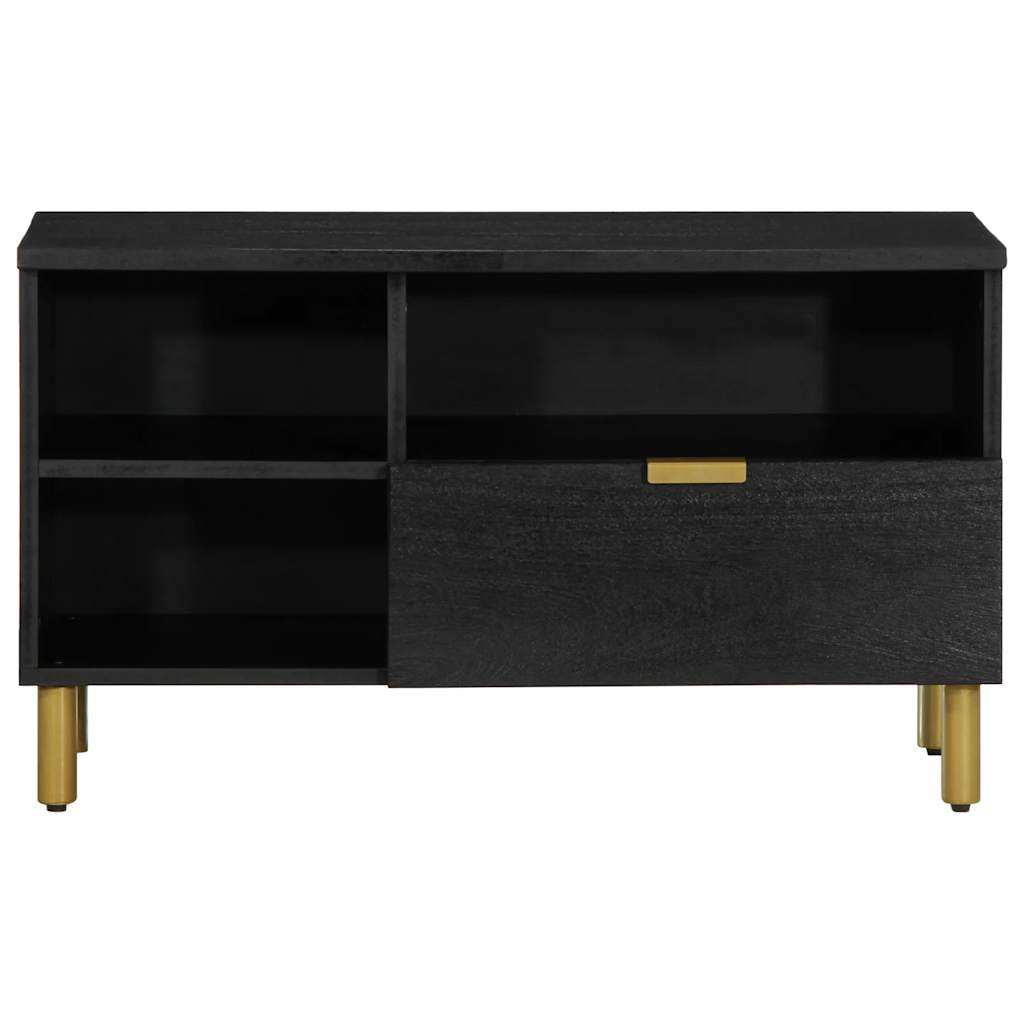 Black TV cabinet 80x33x46 cm engineered wood