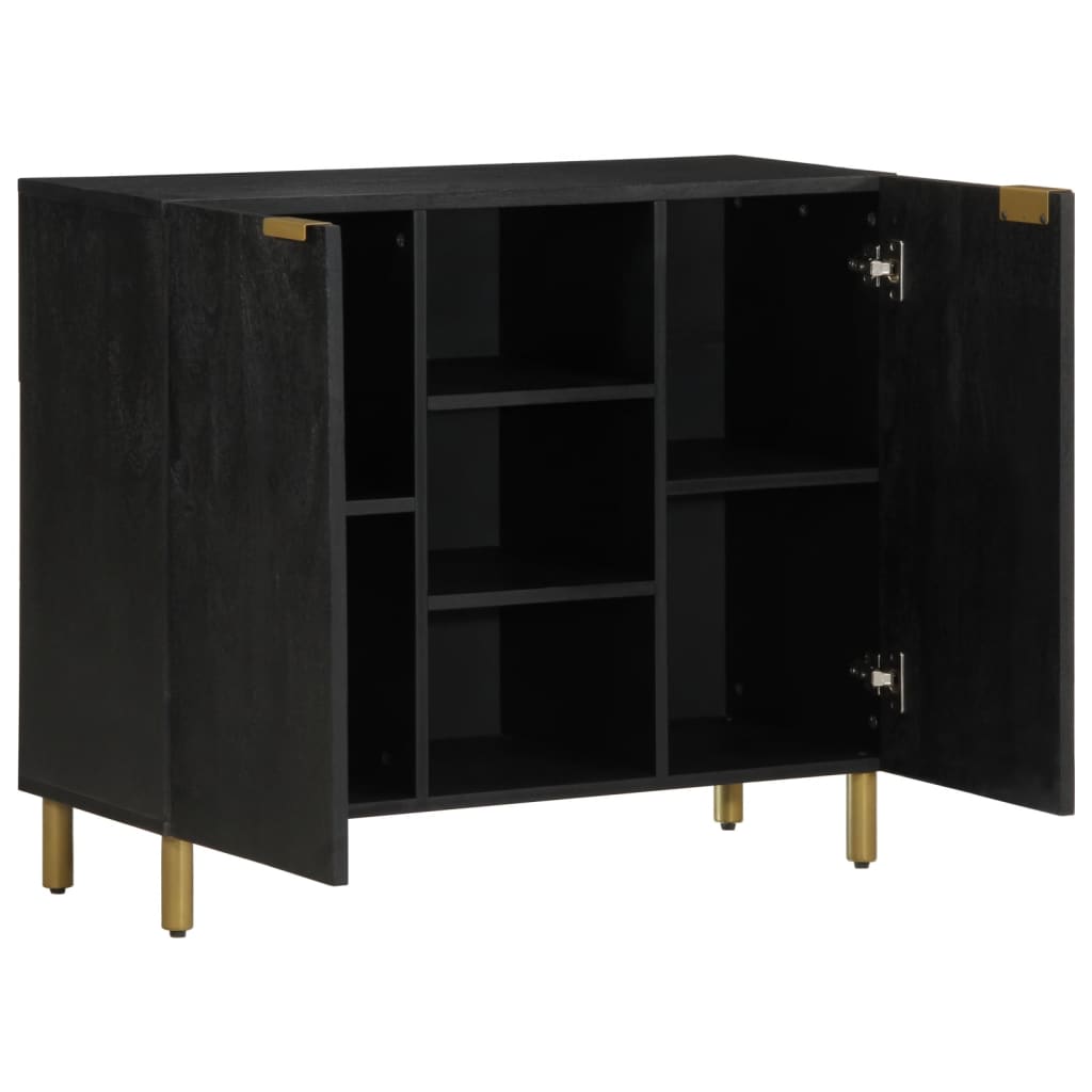 Buffet noir 90x33x75 cm bois d'ingénierie