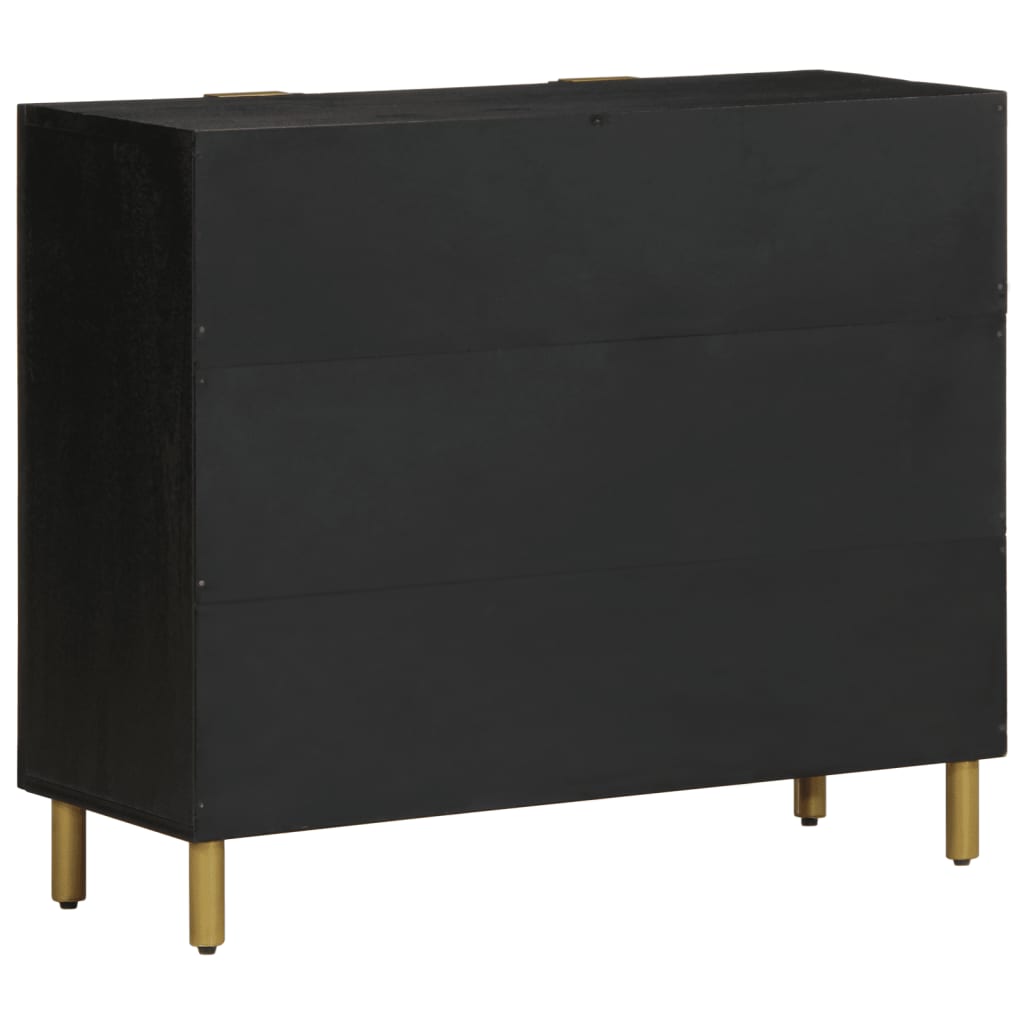 Buffet noir 90x33x75 cm bois d'ingénierie