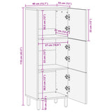 Schwarzes Sideboard 40x33x110 cm aus Holzwerkstoff