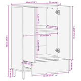 Schwarzes Sideboard 60x33x100 cm aus Holzwerkstoff