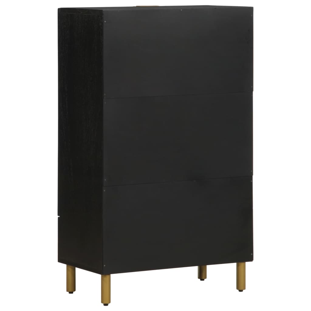 Schwarzes Sideboard 60x33x100 cm aus Holzwerkstoff