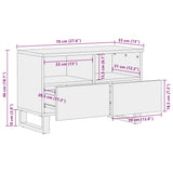 Schwarzer TV-Schrank 70x33x46 cm aus massivem Mangoholz