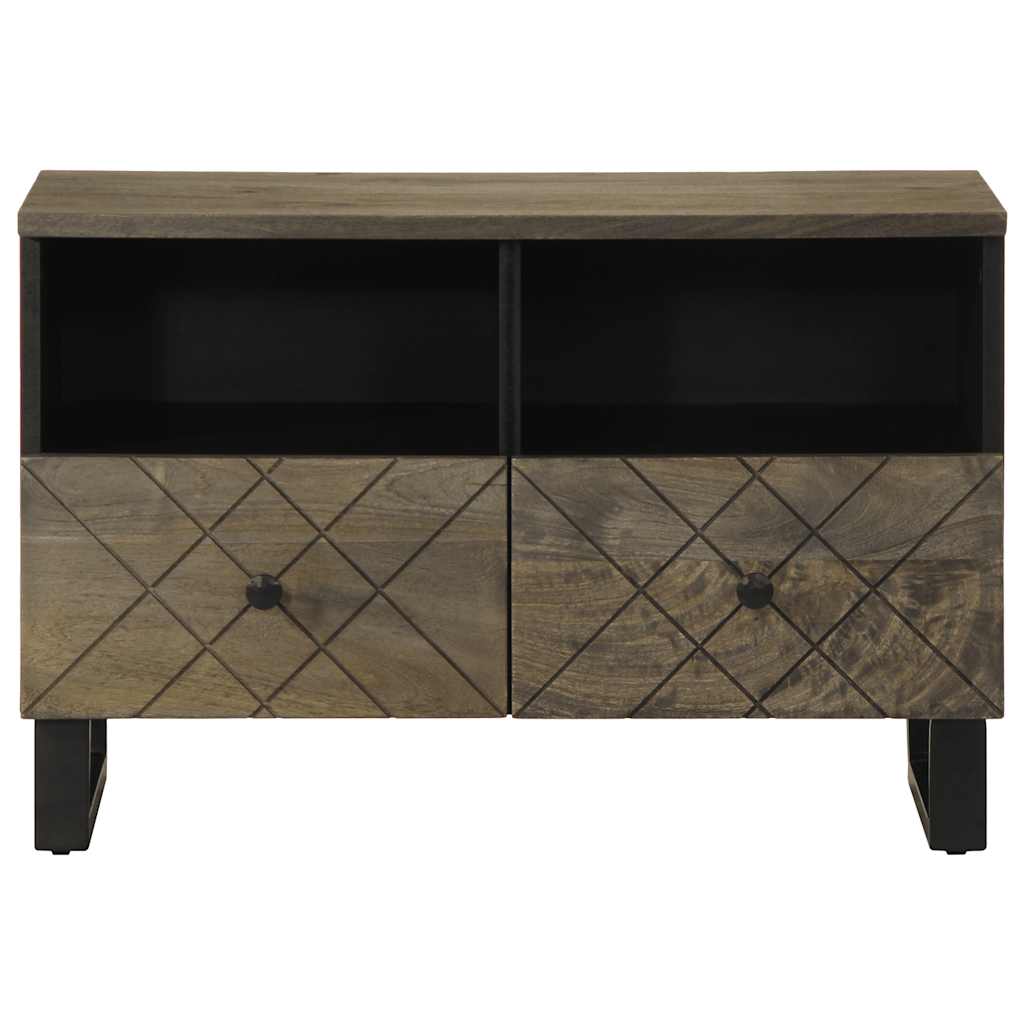 Black TV cabinet 70x33x46 cm solid mango wood