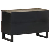 Black TV cabinet 70x33x46 cm solid mango wood