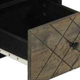 Meuble TV noir 70x33x46 cm bois massif de manguier