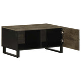 Table basse noir 80x50x40 cm bois massif de manguier