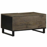 Table basse noir 80x50x40 cm bois massif de manguier