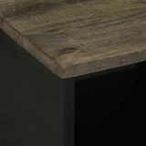 Table basse noir 80x50x40 cm bois massif de manguier