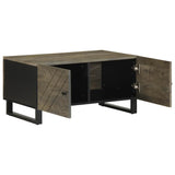 Table basse noir 80x50x40 cm bois massif de manguier