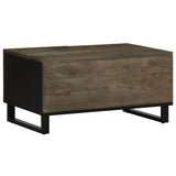 Table basse noir 80x50x40 cm bois massif de manguier