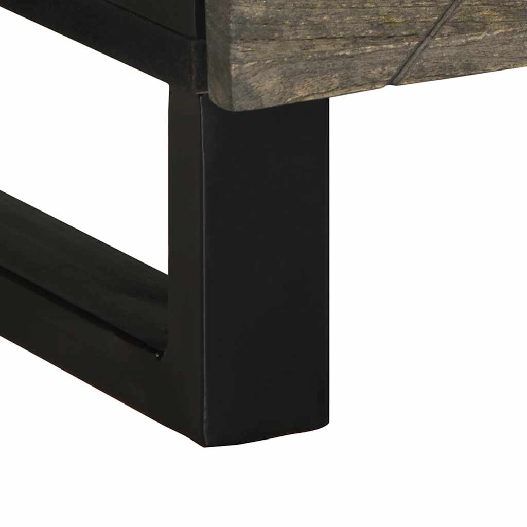 Table basse noir 80x50x40 cm bois massif de manguier