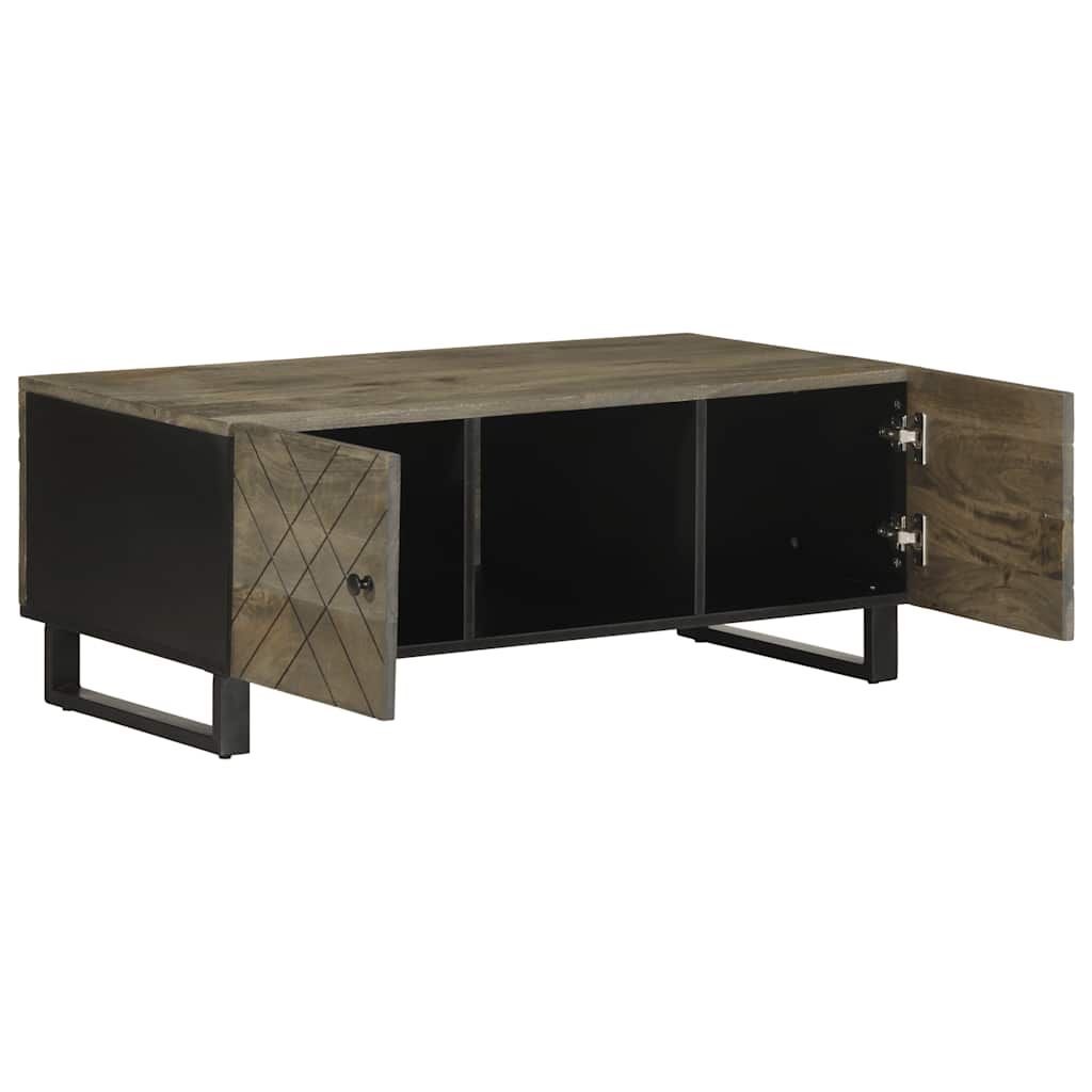 Table basse noir 100x54x40 cm bois massif de manguier