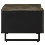 Table basse noir 100x54x40 cm bois massif de manguier