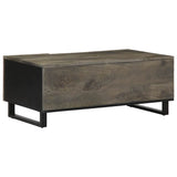 Table basse noir 100x54x40 cm bois massif de manguier