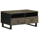 Table basse noir 80x54x40 cm bois massif de manguier