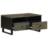 Table basse noir 80x54x40 cm bois massif de manguier