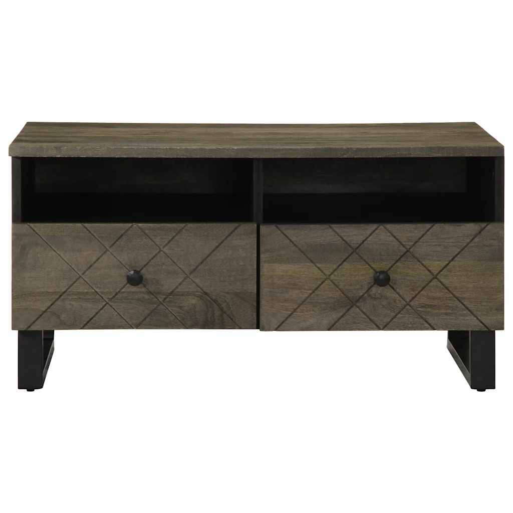 Table basse noir 80x54x40 cm bois massif de manguier