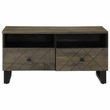 Table basse noir 80x54x40 cm bois massif de manguier